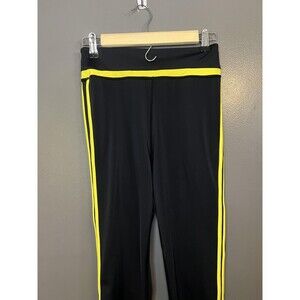Balera Pants Womens Small Black Yellow Stripe Dance Leggings MT10509 Nylon